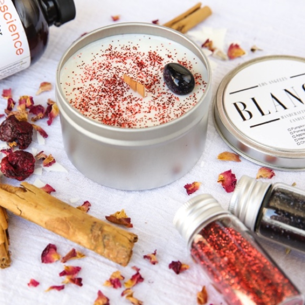 Handmade Soy Wax Candle “Blue Goldstone”